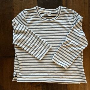 Madewell Breton stripe gray and white women’s top